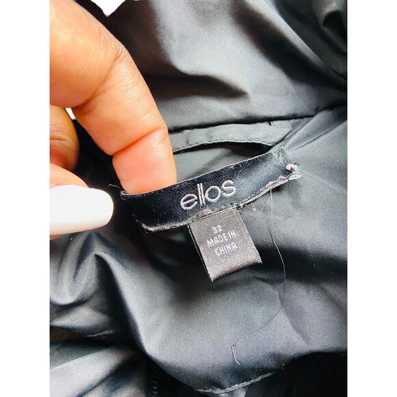 Ellos Womens Black Puffer Hooded Zip Up Long Jacket Quilted Plus Size 32 - Picture 4 of 10